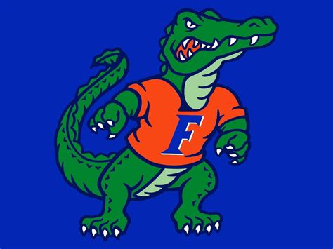 the florida gators logo on a blue background