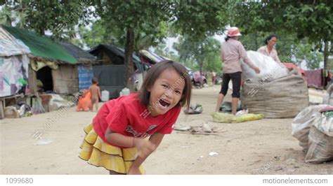 Kids In Cambodian Slums Stock video footage | 1099680