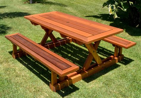 Picnic Table With Attached Benches Designs | Wood easy