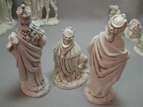 Christmas Ceramic Nativity Set 19 Pieces White and Antique - Etsy