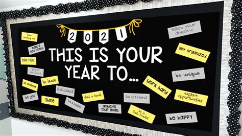 7 Fun New Year's Bulletin Board Ideas for Teachers | Teacher bulletin boards, School counselor ...