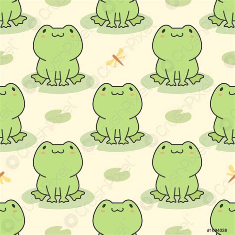 Cute frog seamless pattern background - stock vector 1094038 | Crushpixel