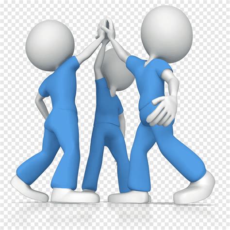 Three animated character, Teamwork Microsoft, WORK, blue, hand png | PNGEgg