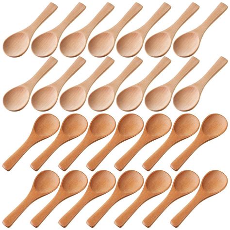 Small Wooden Spoons Mini Tasting Spoons Condiments Salt Spoons for ...