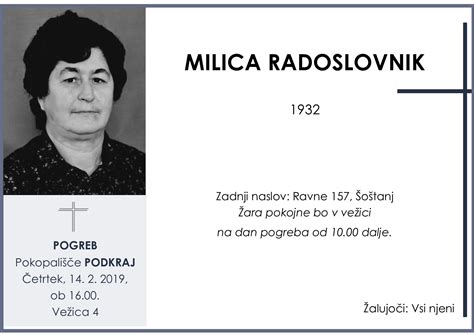 MILICA RADOSLOVNIK, Podkraj, 14. 2. 2019