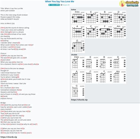 Chord: When You Say You Love Me - tab, song lyric, sheet, guitar, ukulele | chords.vip