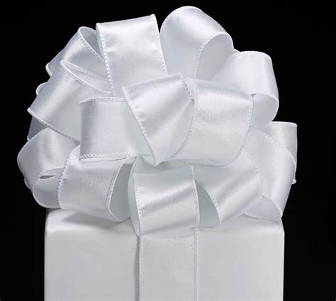 #9 White Wired Satin Ribbon