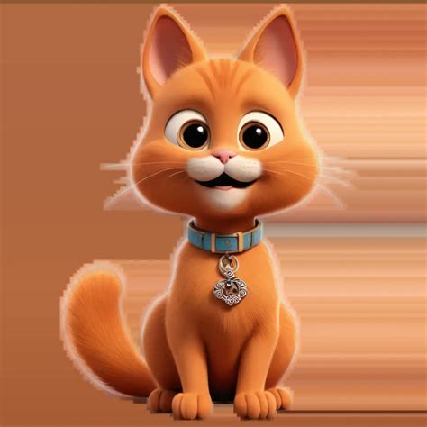 Realistic Cartoon Orange Cat PNG Image Intricate Details with Cartoon Aesthetic | PNG Prompt
