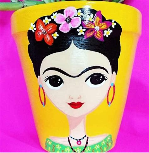 Frida Kahlo Hand Painted Clay Pot Succulent Pot for Indoors - Etsy