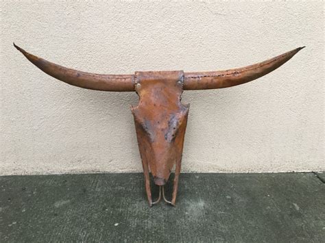 Metal Longhorn Steer Skull 32 Inches Wide Tip to Tip of the Horns ...