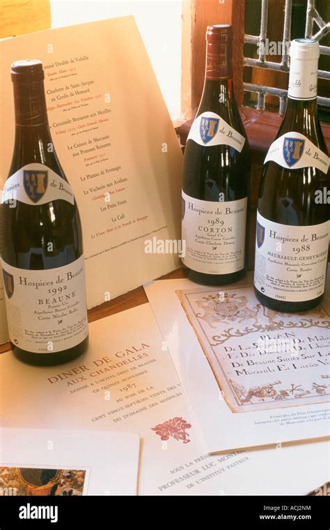 France Beaune 3 bottles of red wine Stock Photo - Alamy