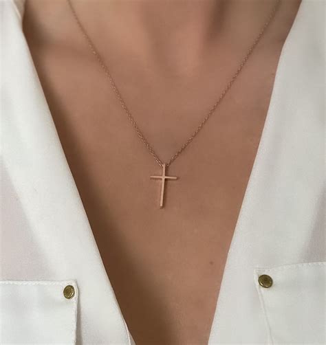 Cross Necklace, Rose Gold Cross, Cross Necklace Women, Dainty Gold ...