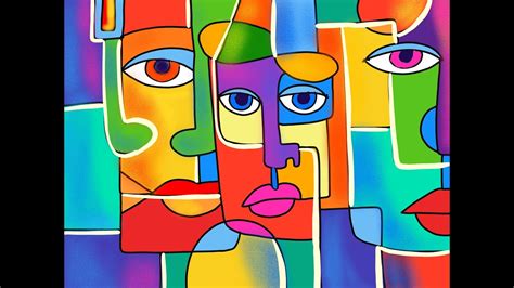 Cubism Picasso inspired portrait faces| Easy modern art lesson of Cubism face drawing - YouTube