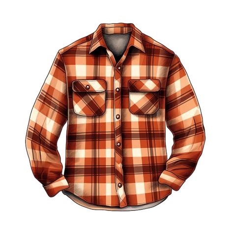 Premium Photo | Beautiful retro Flannel shirt clipart illustration