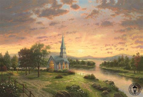 Thomas Kinkade Sunrise Chapel Painting | Best Sunrise Chapel Paintings ...