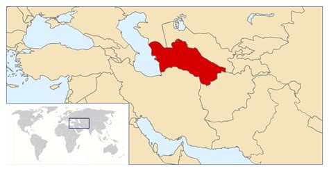 Large location map of Turkmenistan | Turkmenistan | Asia | Mapsland | Maps of the World