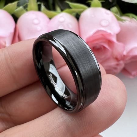 8 mm Black Tungsten Carbide Ring "Black Jewel" | Tungsten Rings.com