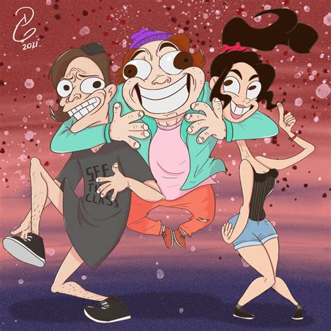 ArtStation - Me and my friends with the style of Ren and Stimpy