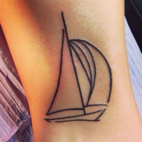 Simple sailboat tattoo | Sailboat tattoo, Picture tattoos, Small tattoos