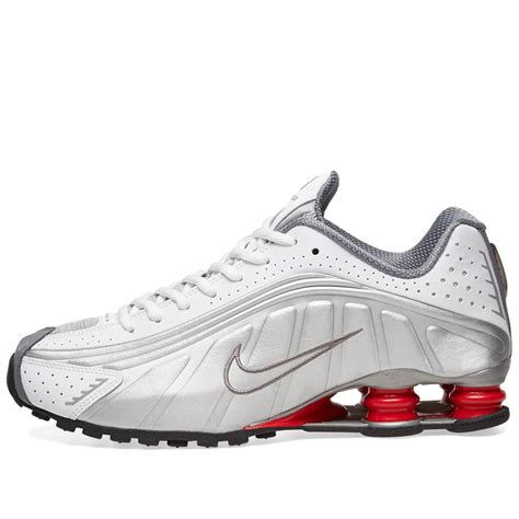 Nike Shox R4 White, Metallic Silver & Red | END. (UK)