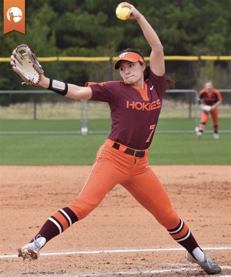 Jordan Dail, Virginia Tech is using proper arm circle mechanics and remains palm up at the top ...