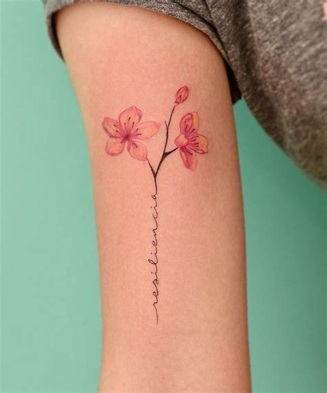 Cherry Blossom Name Tattoo