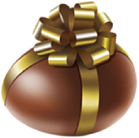 Easter Chocolate Egg with Gold Bow Transparent PNG Clip Art Image | Gallery Yopriceville - High ...