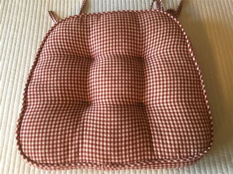 Home Trends VINTAGE SAYDAH Red Gingham Chair Cushions SET/4 EXCELLENT CONDITION | eBay
