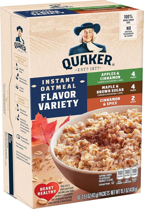 Quaker Instant Oatmeal Flavor Variety 10 pk : Amazon.ca: Grocery ...