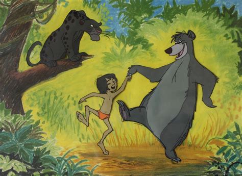 Drawing Of Baloo,Mowgli And Bagheera