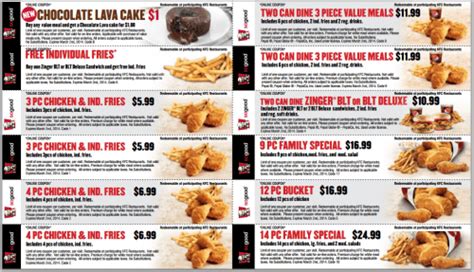 Kentucky Fried Chicken KFC Canada Printable KFC Coupons - Canadian ...