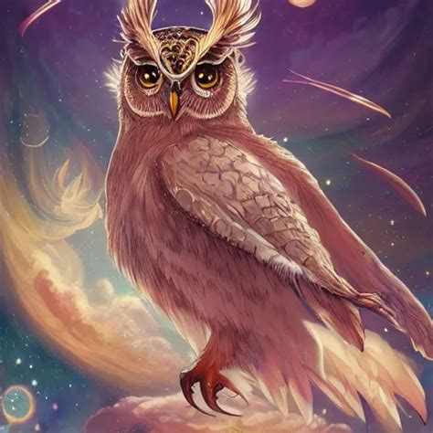 highly detailed anime Owl with golden star dust | Stable Diffusion