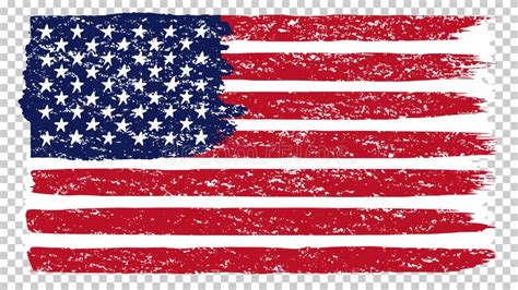 National American Flag, Transparent Background. Brush Stroke Grunge ...