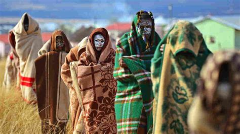 These teens from the Xhosa tribe wear traditional garb and paint after ...