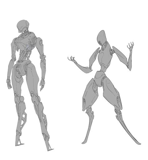 Like: Abdomen/Torso of the left design. Inclusion of curves with sharp edges. | Robot concept ...