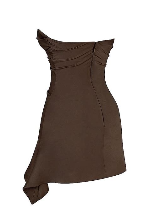 JASMINE CHOCOLATE DRAPED STRAPLESS CORSET MINI DRESS – Brown | Strapless corset, Corset mini ...