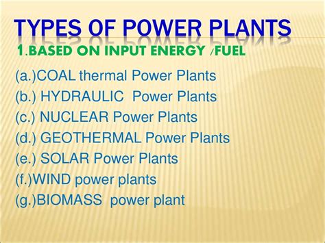 Types of power plants