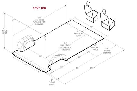 Ram ProMaster 159” Wheelbase Interior Dimensions | Van life, Van, Diagram