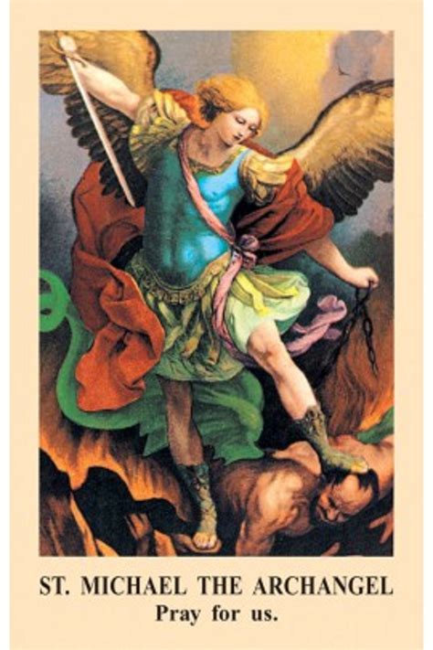 St. Michael Archangel prayer card stmichaelprayercards | Etsy