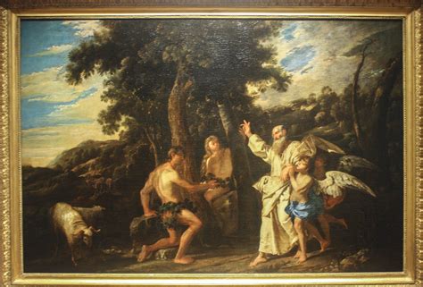 "The Expulsion From Paradise" (c.1675), by Domenico Gargiulo, National Museum, Warsaw, Poland ...