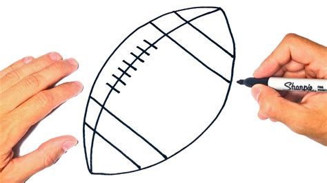 How to draw a Rugby Ball Step by Step Rugby Ball Drawing Lesson