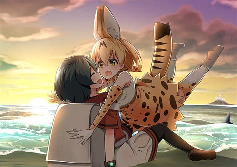 HD wallpaper: Anime, Kemono Friends, Kaban (Kemono Friends), Serval (Kemono Friends) | Wallpaper ...