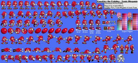 Knuckles the Echidna (Sonic Megamix) Sprite Sheet by AsuharaMoon on ...