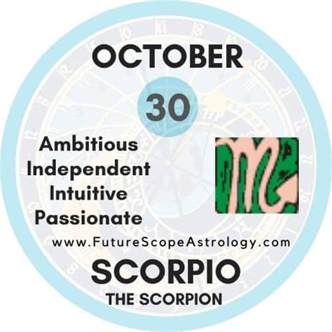 October 30 Zodiac (SCORPIO) Birthday Personality, Birthstone, Compatibility - FutureScopeAstro