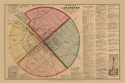 Lexington City - Fayette County, Kentucky 1861 Old Town Map Custom Print - Bourbon, Fayette ...