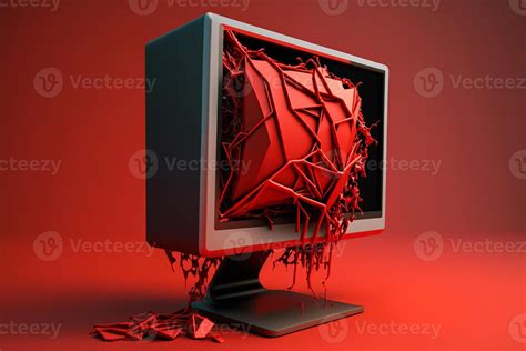 computer virus red monitor screen illustration 22082159 Stock Photo at Vecteezy