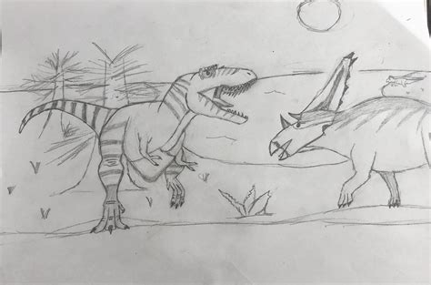 Daspletosaurus vs Chasmosaurus (again inspired by Planet Dinosaur I ...