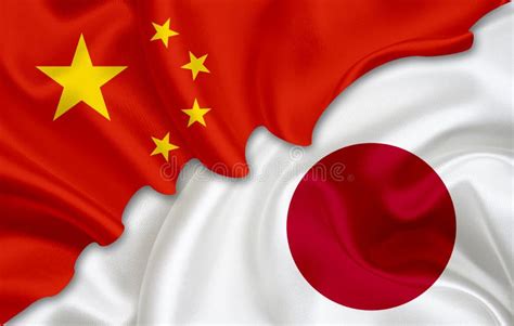 Flag of China and Flag of Japan Stock Illustration - Illustration of ...