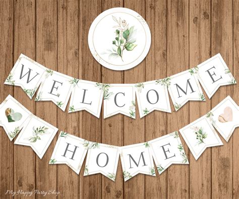 Welcome Home Banner PRINTABLE Greenery Homecoming Banner | Etsy