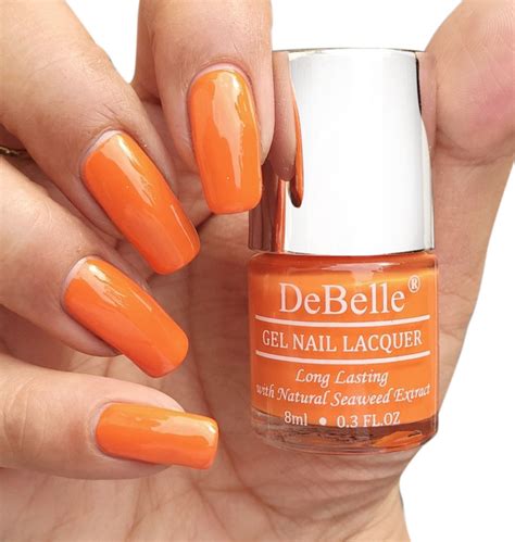 Buy DeBelle Gel Nail Lacquer Creme Orange Tangerine Sheen (8 ml) Online | Purplle